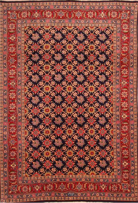 Varamin Red Hand Knotted 65 X 93  Area Rug 100-23210 Image 0