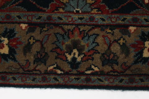 Isfahan Blue Runner Hand Knotted 28 X 911  Area Rug 250-23220 Image 2