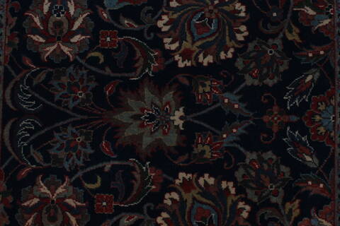 Isfahan Blue Runner Hand Knotted 28 X 911  Area Rug 250-23220 Image 3