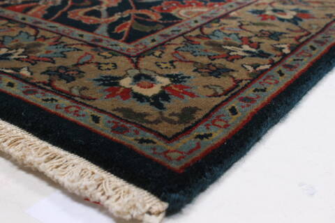 Isfahan Blue Runner Hand Knotted 28 X 911  Area Rug 250-23220 Image 5