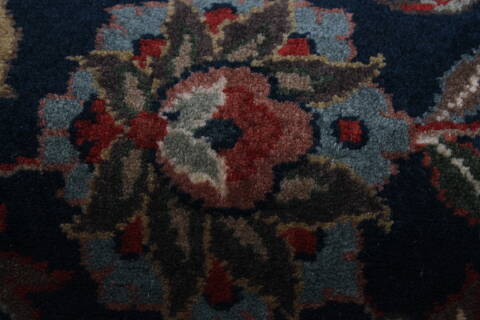 Isfahan Blue Runner Hand Knotted 28 X 911  Area Rug 250-23220 Image 6