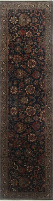 Isfahan Blue Runner Hand Knotted 28 X 911  Area Rug 250-23220 Image 0
