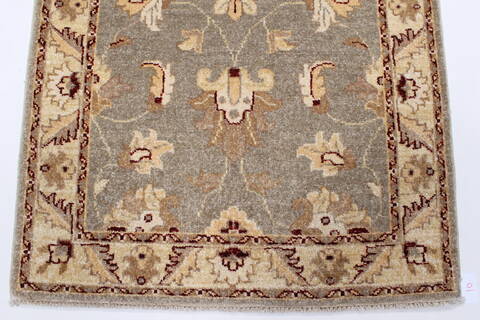 Pishavar Grey Runner Hand Knotted 29 X 99  Area Rug 250-23225 Image 3