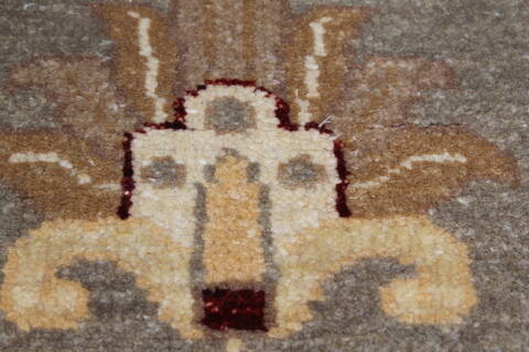 Pishavar Grey Runner Hand Knotted 29 X 99  Area Rug 250-23225 Image 5
