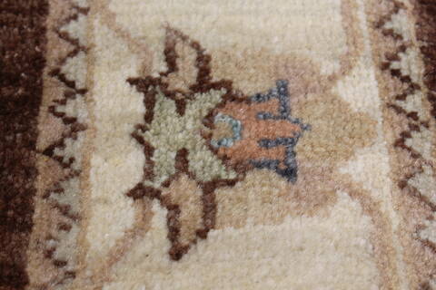 Chobi Brown Runner Hand Knotted 25 X 83  Area Rug 250-23228 Image 8
