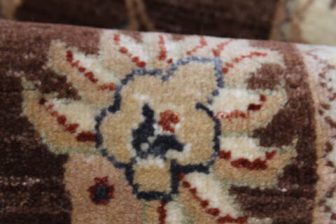 Chobi Brown Runner Hand Knotted 25 X 83  Area Rug 250-23228 Image 9