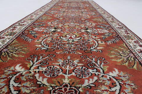 Semnan Brown Runner Hand Knotted 25 X 80  Area Rug 250-23234 Image 1