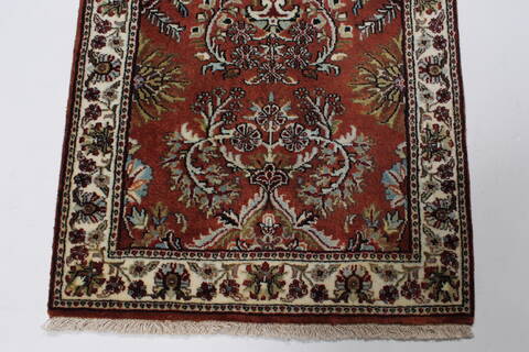 Semnan Brown Runner Hand Knotted 25 X 80  Area Rug 250-23234 Image 4