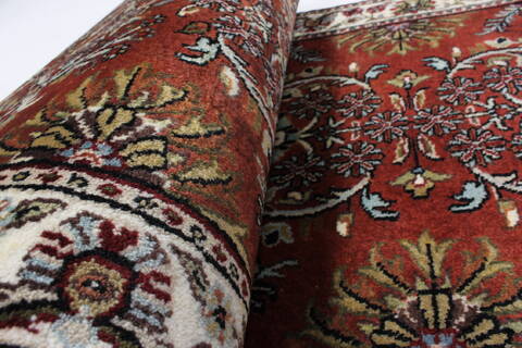 Semnan Brown Runner Hand Knotted 25 X 80  Area Rug 250-23234 Image 9