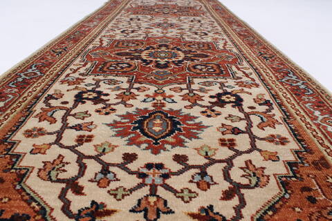 Serapi Beige Runner Hand Knotted 26 X 711  Area Rug 250-23235 Image 1