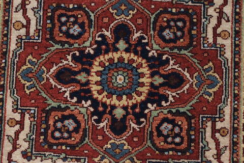 Serapi Beige Runner Hand Knotted 26 X 711  Area Rug 250-23235 Image 3