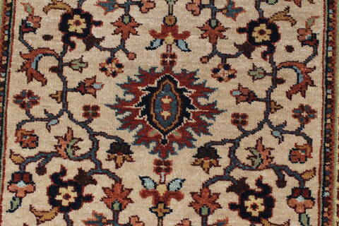 Serapi Beige Runner Hand Knotted 26 X 711  Area Rug 250-23235 Image 4