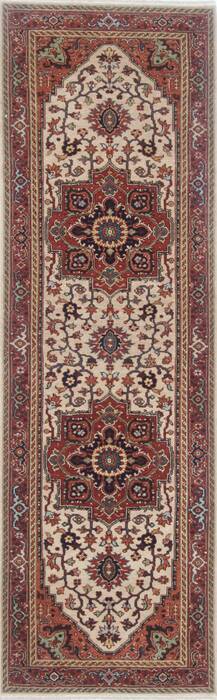 Serapi Beige Runner Hand Knotted 26 X 711  Area Rug 250-23235 Image 0