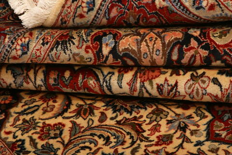 Sarouk Beige Hand Knotted 69 X 910  Area Rug 100-23236 Image 6