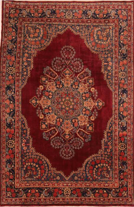 Yazd Red Hand Knotted 68 X 103  Area Rug 100-23257 Image 0
