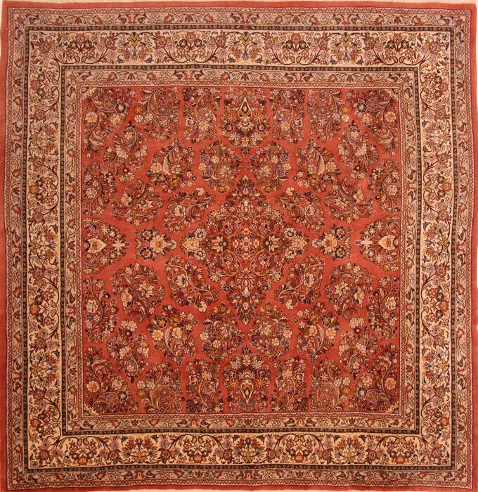 Sarouk Red Hand Knotted 85 X 87  Area Rug 100-23265 Image 0