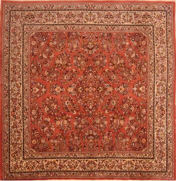Sarouk Red Hand Knotted 8'5" X 8'7"  Area Rug 100-23265