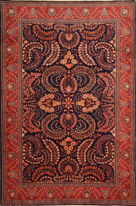 Sarouk Blue Hand Knotted 68 X 100  Area Rug 100-23281 Image 0