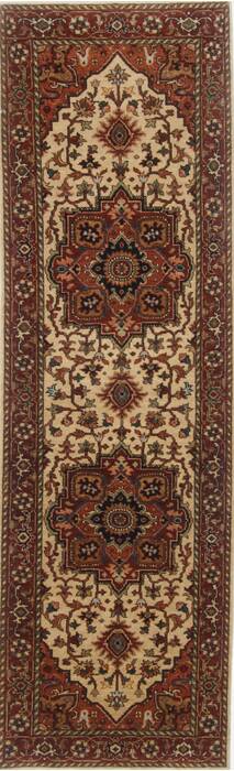 Serapi Beige Runner Hand Knotted 26 X 81  Area Rug 250-23296 Image 0