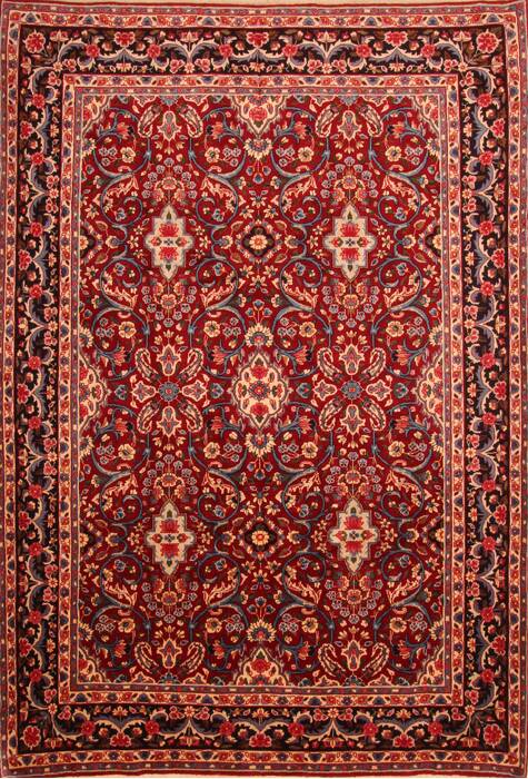 Yazd Red Hand Knotted 610 X 100  Area Rug 100-23313 Image 0