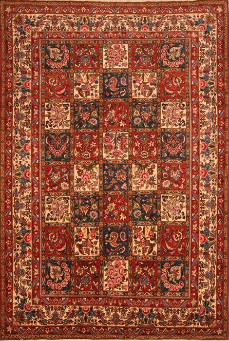 Bakhtiar Red Hand Knotted 611 X 103  Area Rug 100-23316 Image 0