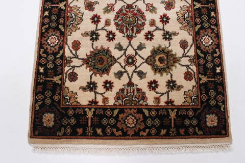 Kashmar Beige Runner Hand Knotted 26 X 80  Area Rug 250-23327 Image 4