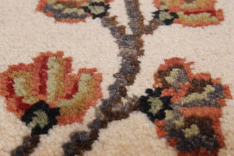 Kashmar Beige Runner Hand Knotted 26 X 80  Area Rug 250-23327 Image 6