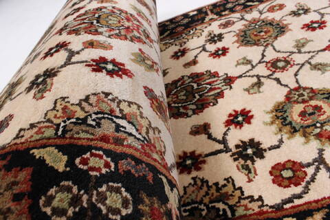 Kashmar Beige Runner Hand Knotted 26 X 80  Area Rug 250-23327 Image 9
