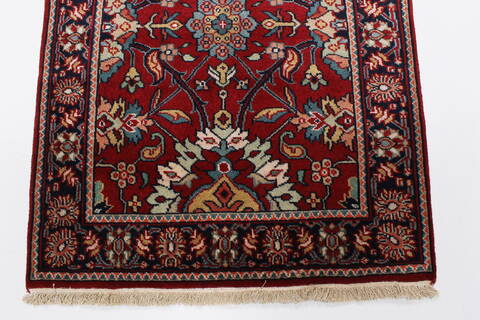 Semnan Red Runner Hand Knotted 27 X 710  Area Rug 250-23339 Image 4