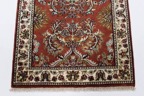 Semnan Brown Runner Hand Knotted 25 X 80  Area Rug 250-23341 Image 3