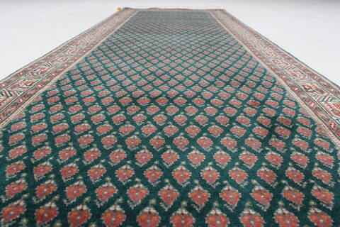 Bidjar Green Runner Hand Knotted 27 X 79  Area Rug 250-23383 Image 1