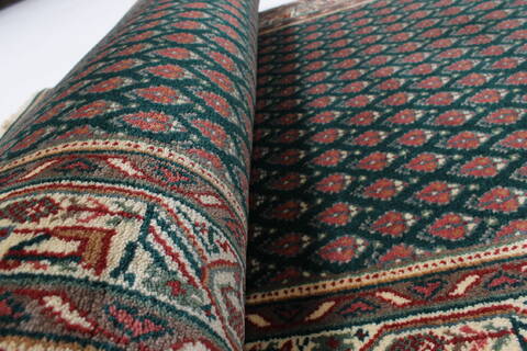 Bidjar Green Runner Hand Knotted 27 X 79  Area Rug 250-23383 Image 8