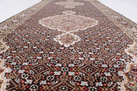 Kashmir Black Runner Hand Knotted 29 X 80  Area Rug 250-23389 Image 2