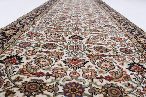Herati Beige Runner Hand Knotted 27 X 711  Area Rug 250-23392 Image 8