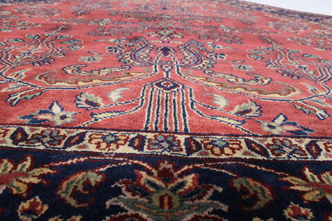 Sarouk Red Octagon Hand Knotted 50 X 50  Area Rug 250-23412 Image 2