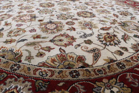 Kashmar Beige Round Hand Knotted 50 X 50  Area Rug 250-23428 Image 3