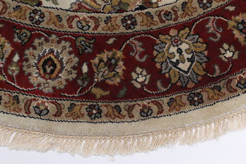 Kashmar Beige Round Hand Knotted 50 X 50  Area Rug 250-23428 Image 4