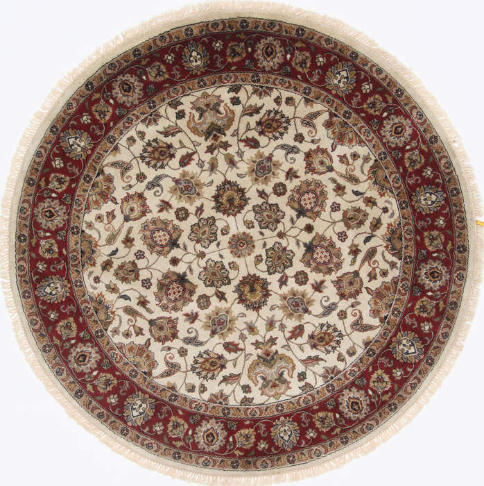 Kashmar Beige Round Hand Knotted 50 X 50  Area Rug 250-23428 Image 0