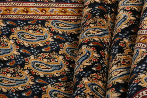 Mood Blue Hand Knotted 69 X 98  Area Rug 100-23429 Image 3