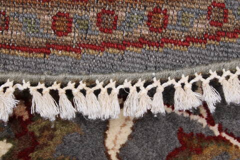 Kashan Grey Round Hand Knotted 50 X 50  Area Rug 250-23433 Image 1