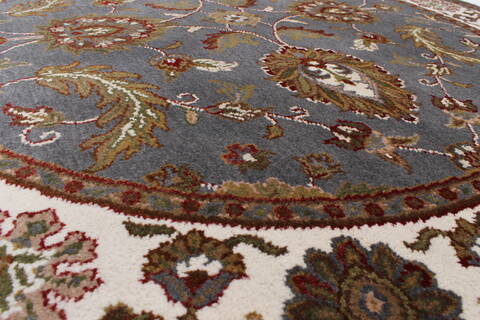 Kashan Grey Round Hand Knotted 50 X 50  Area Rug 250-23433 Image 3