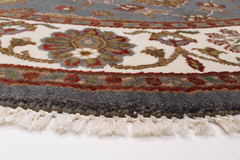 Kashan Grey Round Hand Knotted 50 X 50  Area Rug 250-23433 Image 6