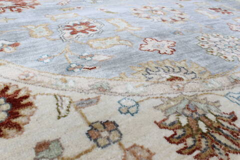 Chobi Grey Round Hand Knotted 411 X 411  Area Rug 250-23436 Image 4