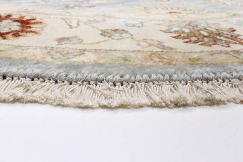 Chobi Grey Round Hand Knotted 411 X 411  Area Rug 250-23436 Image 7
