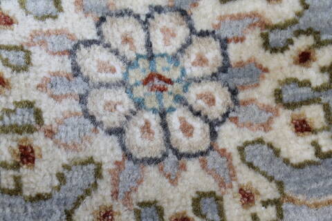 Chobi Grey Round Hand Knotted 411 X 411  Area Rug 250-23436 Image 9