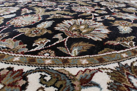 Kashmar Black Round Hand Knotted 411 X 50  Area Rug 250-23445 Image 4