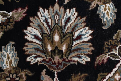 Kashmar Black Round Hand Knotted 411 X 50  Area Rug 250-23445 Image 6