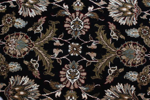 Kashmar Black Round Hand Knotted 411 X 50  Area Rug 250-23445 Image 7