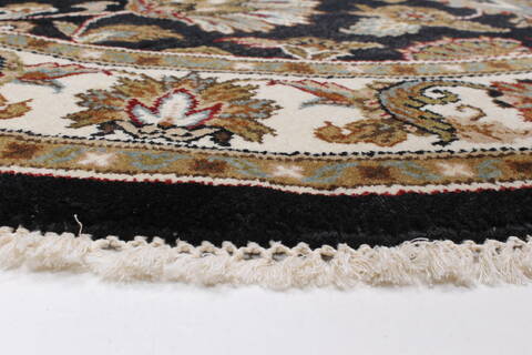 Kashmar Black Round Hand Knotted 411 X 50  Area Rug 250-23445 Image 8