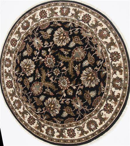 Kashmar Black Round Hand Knotted 411 X 50  Area Rug 250-23445 Image 0